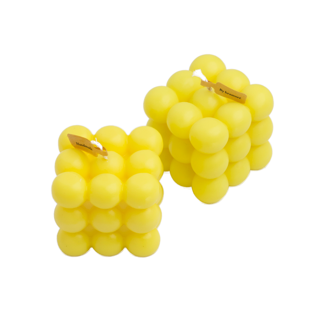 Yellow Cube- Decor Candle